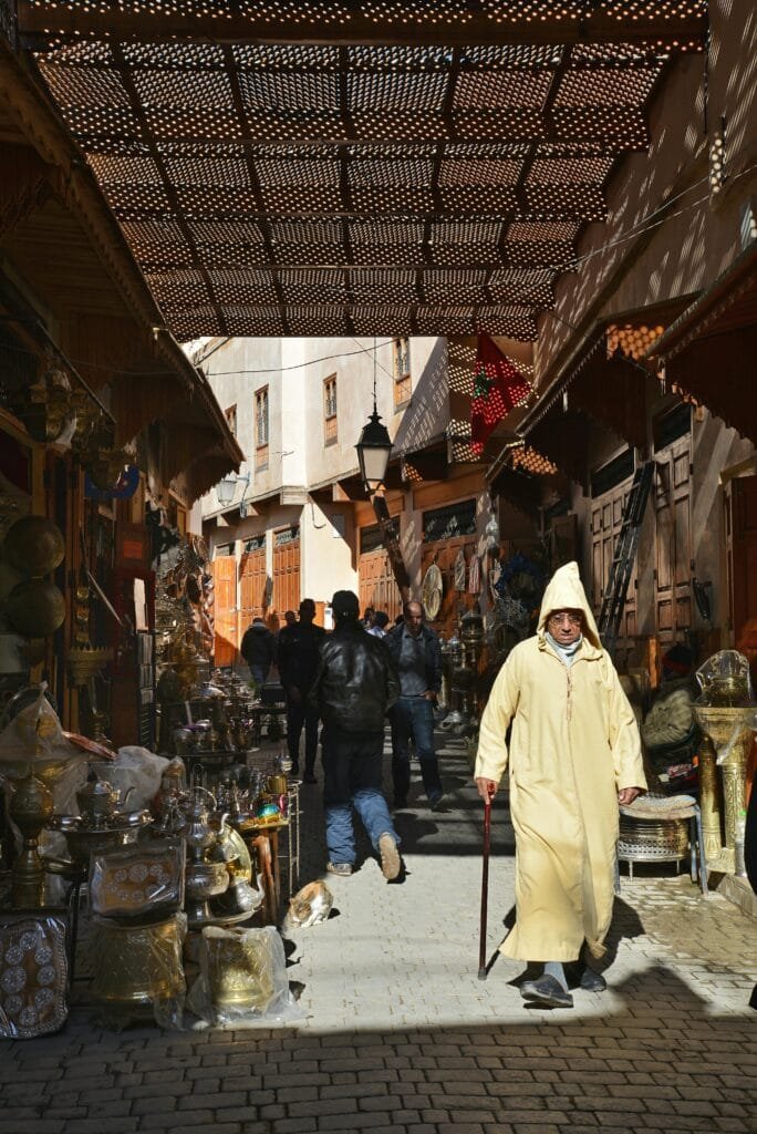 Fez Shopping Guide: What to Buy in Morocco’s Craft Capital 18 Each of the Fez souks, which are separated by product and craft, has a distinct charm. Here are some places you simply must see:Souk el Henna is well-known for its traditional henna, herbal remedies, and natural cosmetics.
A haven of spices, incense, and fragrances is Souk Attarine.
Souk Nejjarine is an expert in woodworking, creating elaborate boxes and carved furniture.
Souk Sabbaghine: A marketplace for vibrant textiles and fabrics.